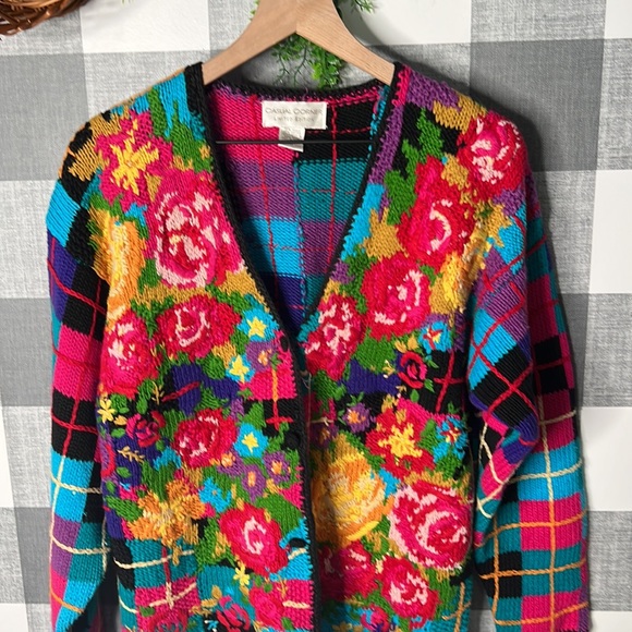 VTG Retro Bright Knitted Cardigan - Picture 2 of 7